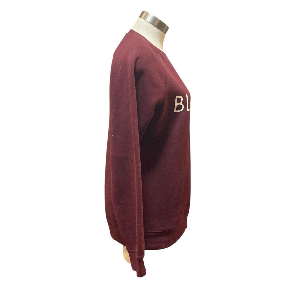 Brunette The Label Sweatshirt BLONDE Burgundy Crew Neck Sz. S/M - Picture 4 of 7
